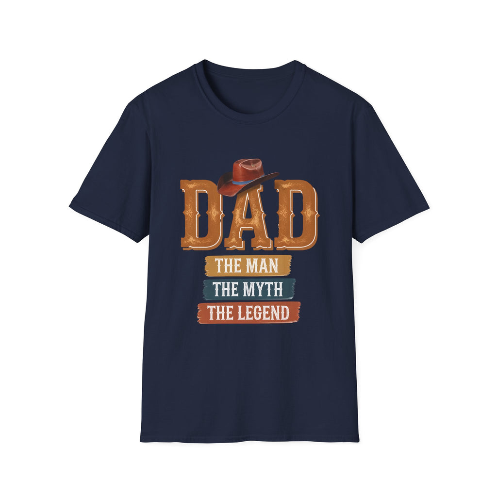 Dad Cowboy T-Shirt — "DAD" with Hat & "The Man The Myth The Legend" Design