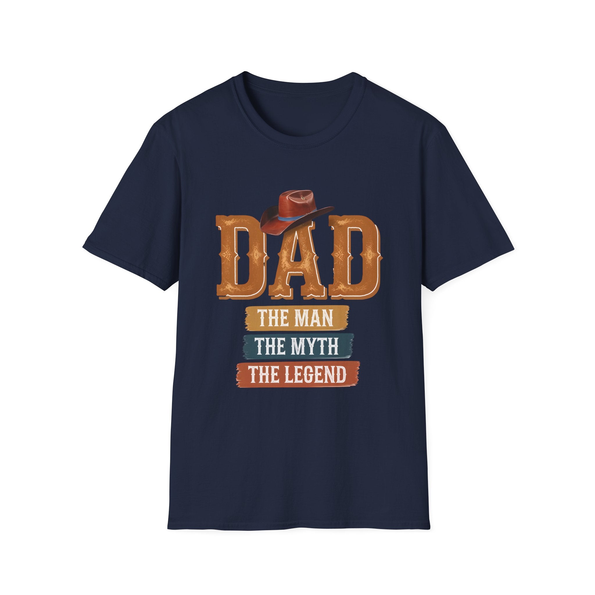 Dad Cowboy T-Shirt — "DAD" with Hat & "The Man The Myth The Legend" Design