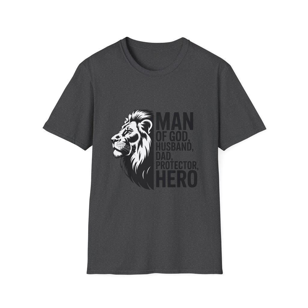 Man of God Husband Dad Protector Hero T-Shirt