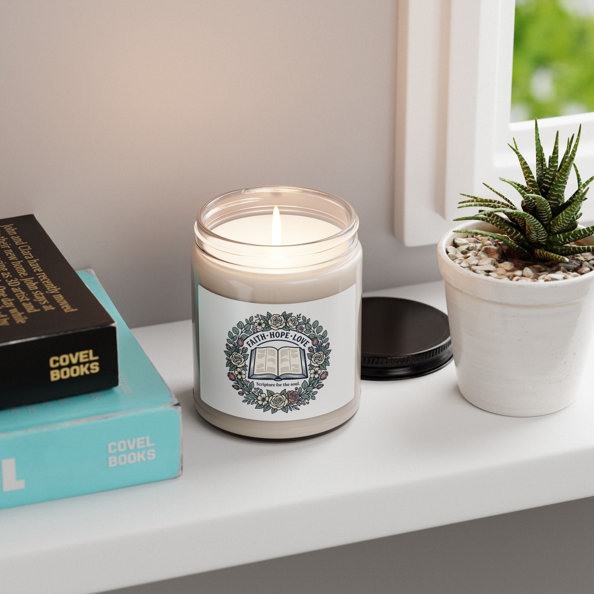 Faith, Hope & Love Scented Soy Candle — 9oz Inspirational Scripture Candle