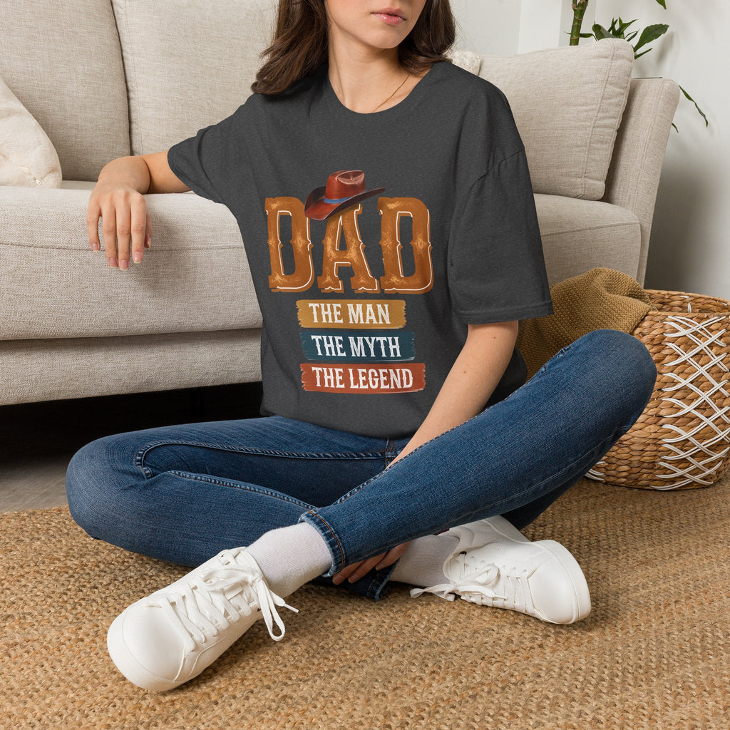 Dad Cowboy T-Shirt — "DAD" with Hat & "The Man The Myth The Legend" Design
