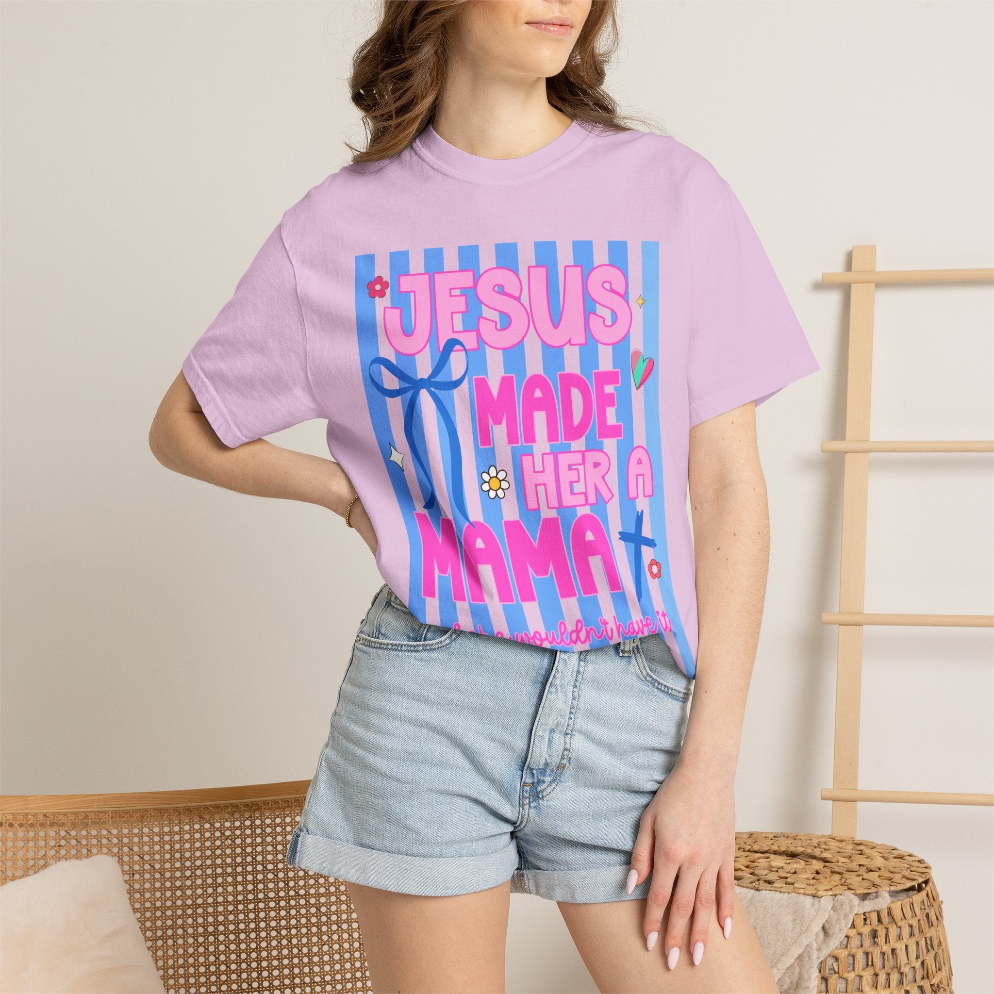 Jesus Made Her a Mama T-Shirt Jesus Made Her A Mama Shirt, Christian Mom Shirt, Faith Based Mama Tee, Religious Mother Shirt, Christian Women Graphic Tee, Cool Moms Tee