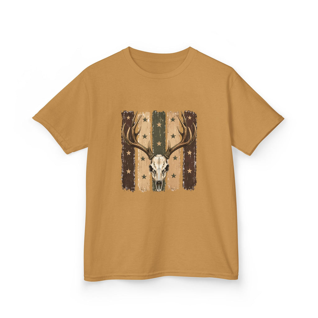 Kids Deer Skull Tee — Rustic Antler Graphic T-Shirt for Outdoor-Loving Kids