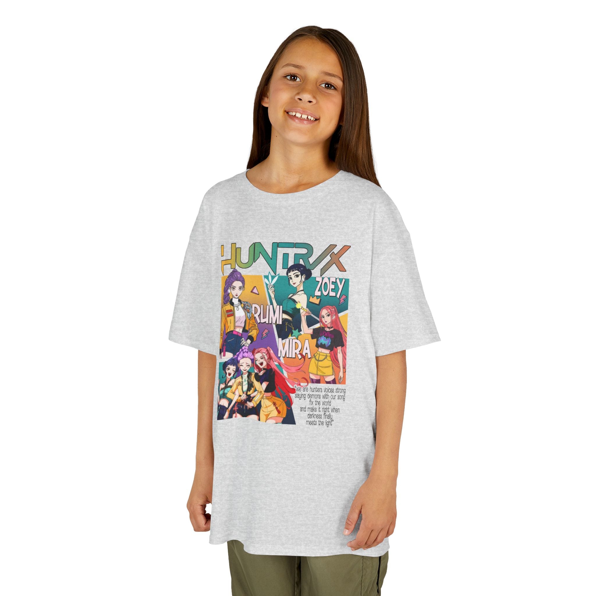 Kids Tee — Colorful Anime Character Collage (HunterX Style)