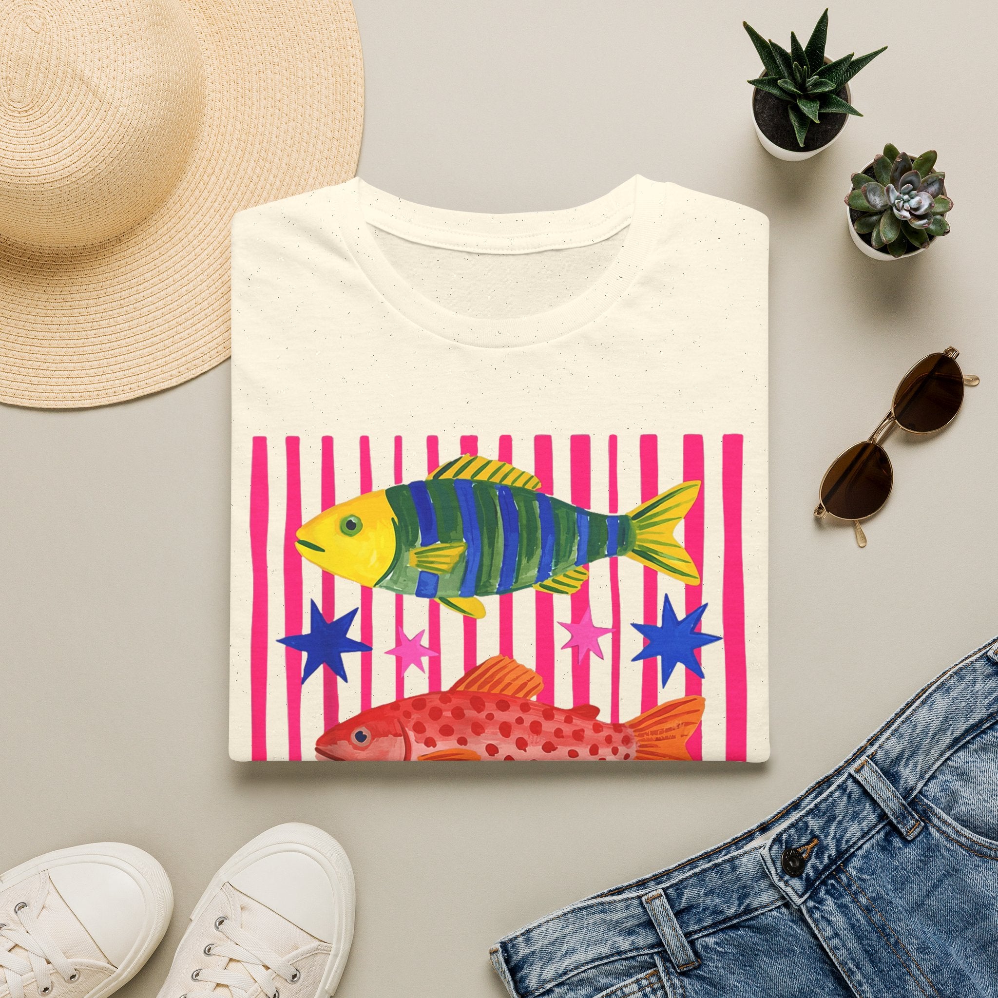T-Shirt — Colorful Tropical Fish Graphic Tee