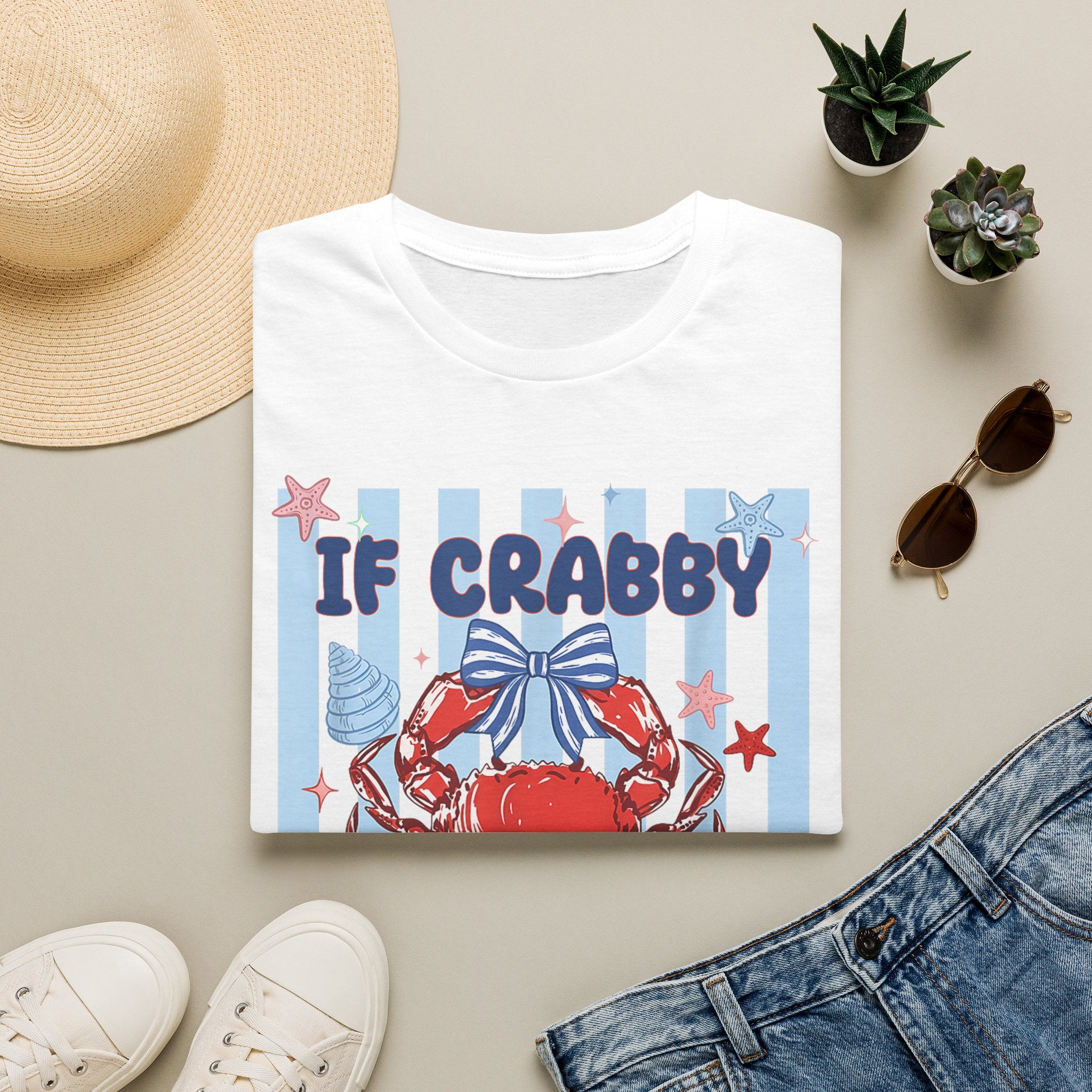 T-Shirt — "If Crabby Please Return to the Beach" Nautical Crab Graphic Tee