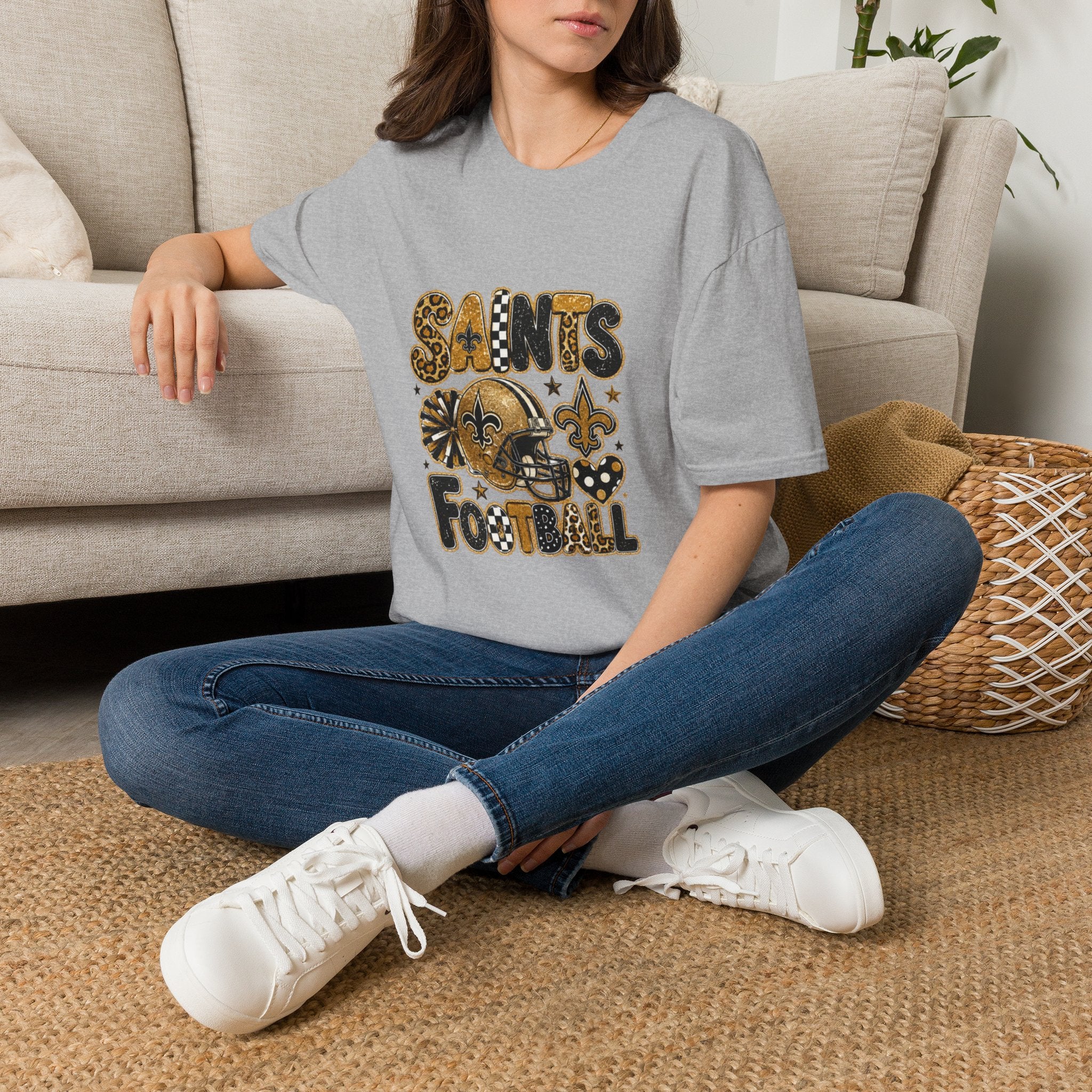 Saints Football T-Shirt — Fleur-de-Lis Game Day Tee