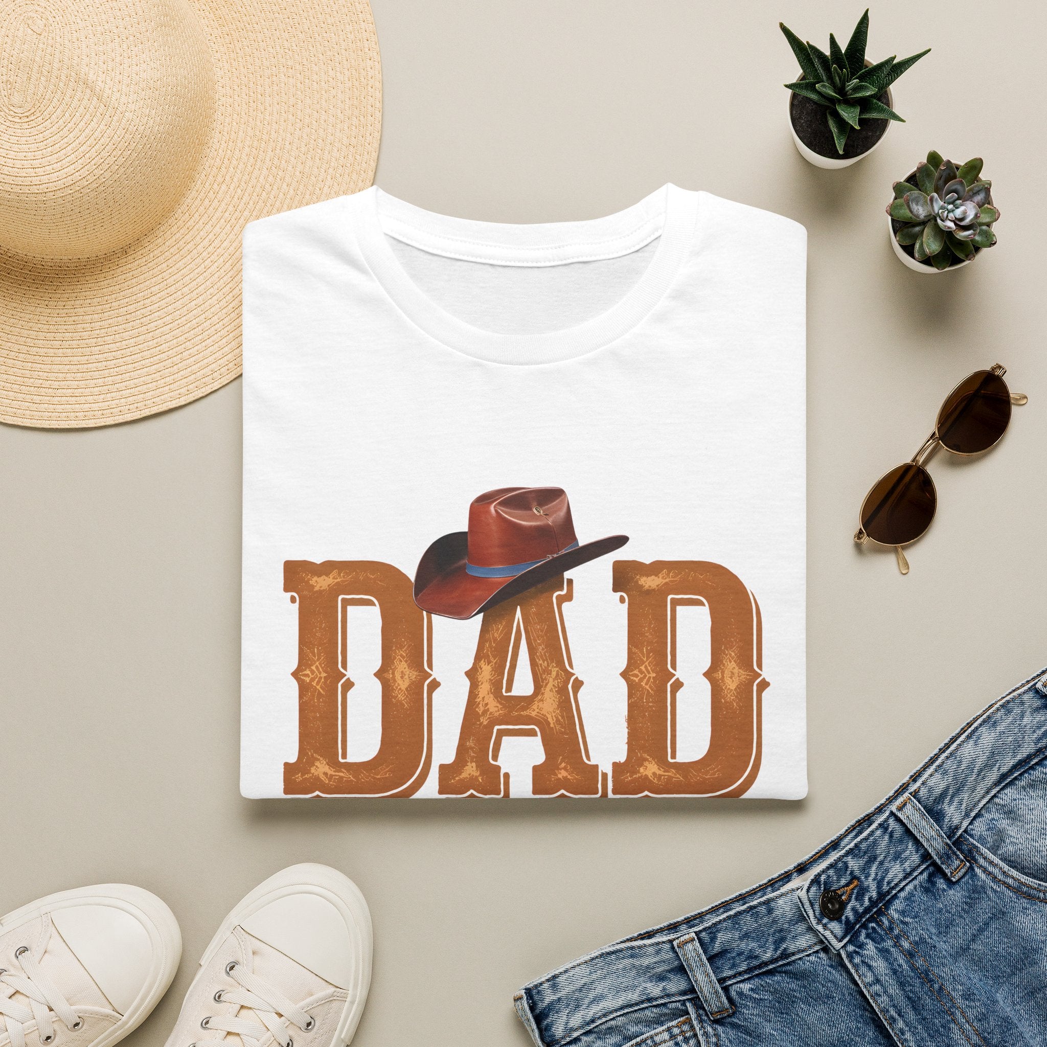 Dad Cowboy T-Shirt — "DAD" with Hat & "The Man The Myth The Legend" Design