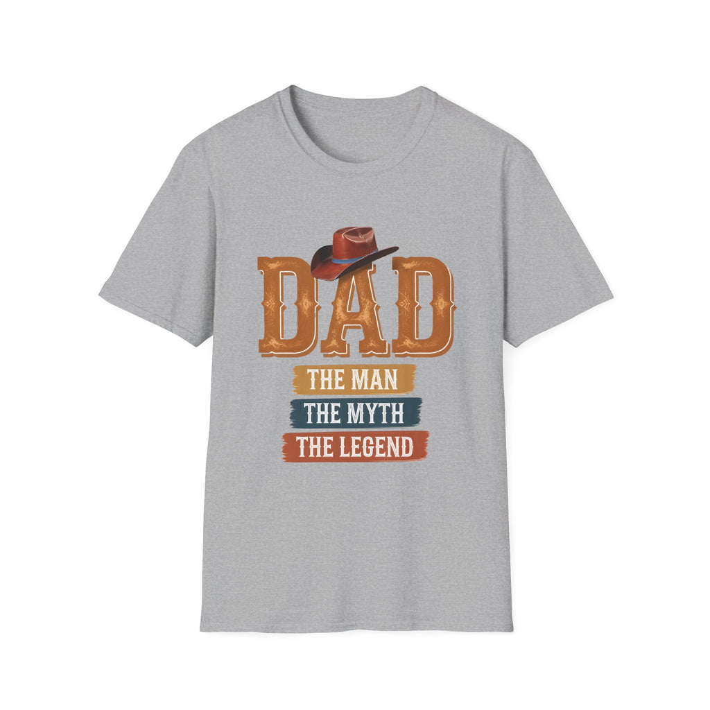Dad Cowboy T-Shirt — "DAD" with Hat & "The Man The Myth The Legend" Design