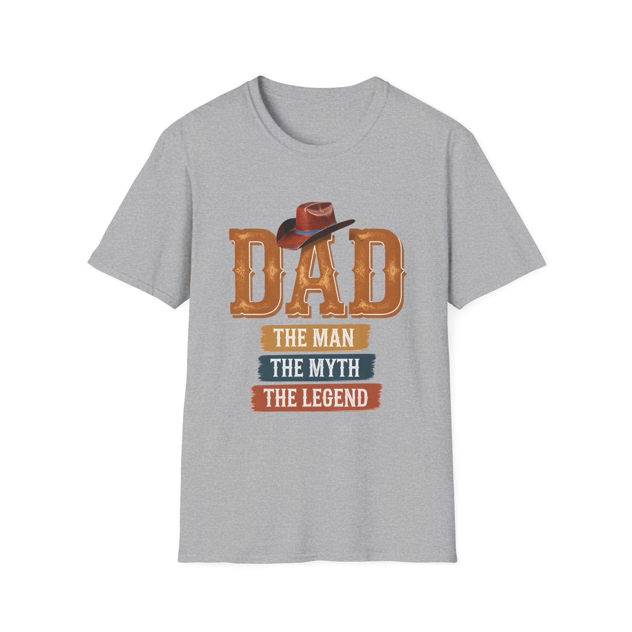 Dad Cowboy T-Shirt — "DAD" with Hat & "The Man The Myth The Legend" Design