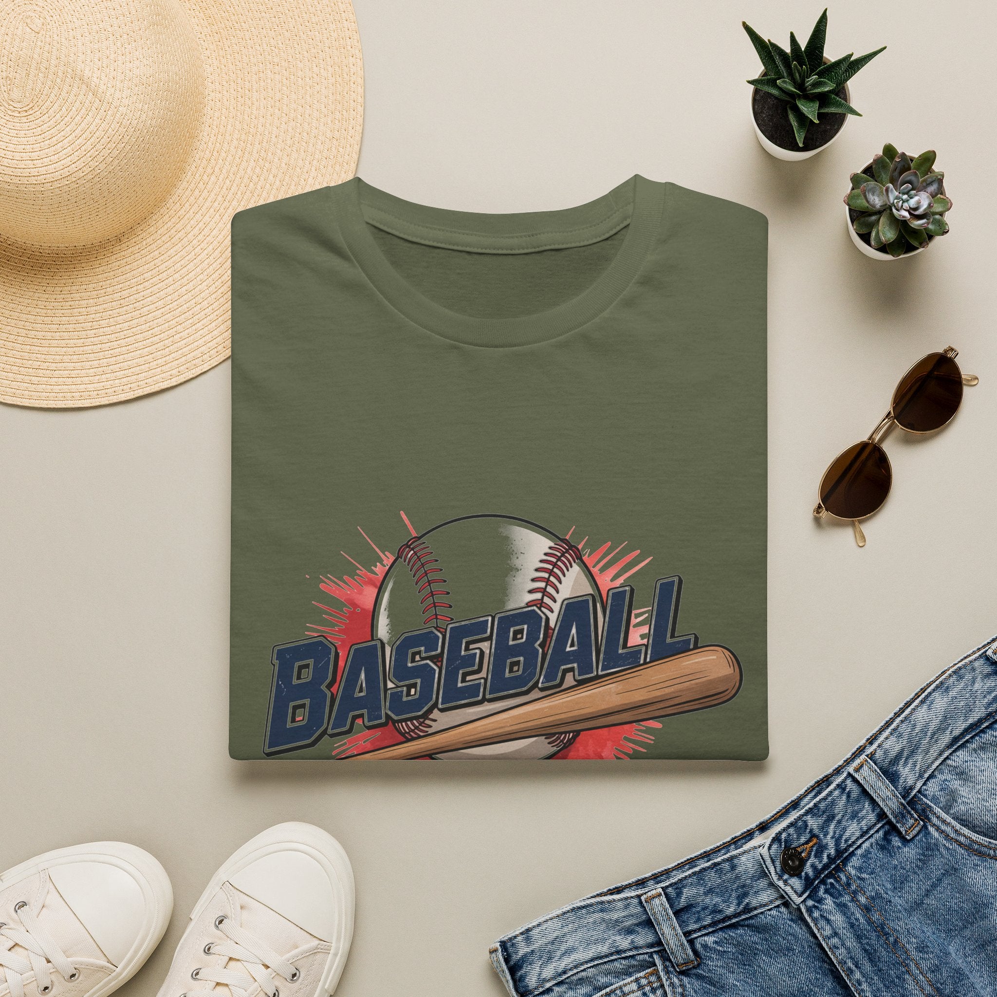 Baseball Dad T-Shirt — Vintage Baseball Ball & Bat Graphic