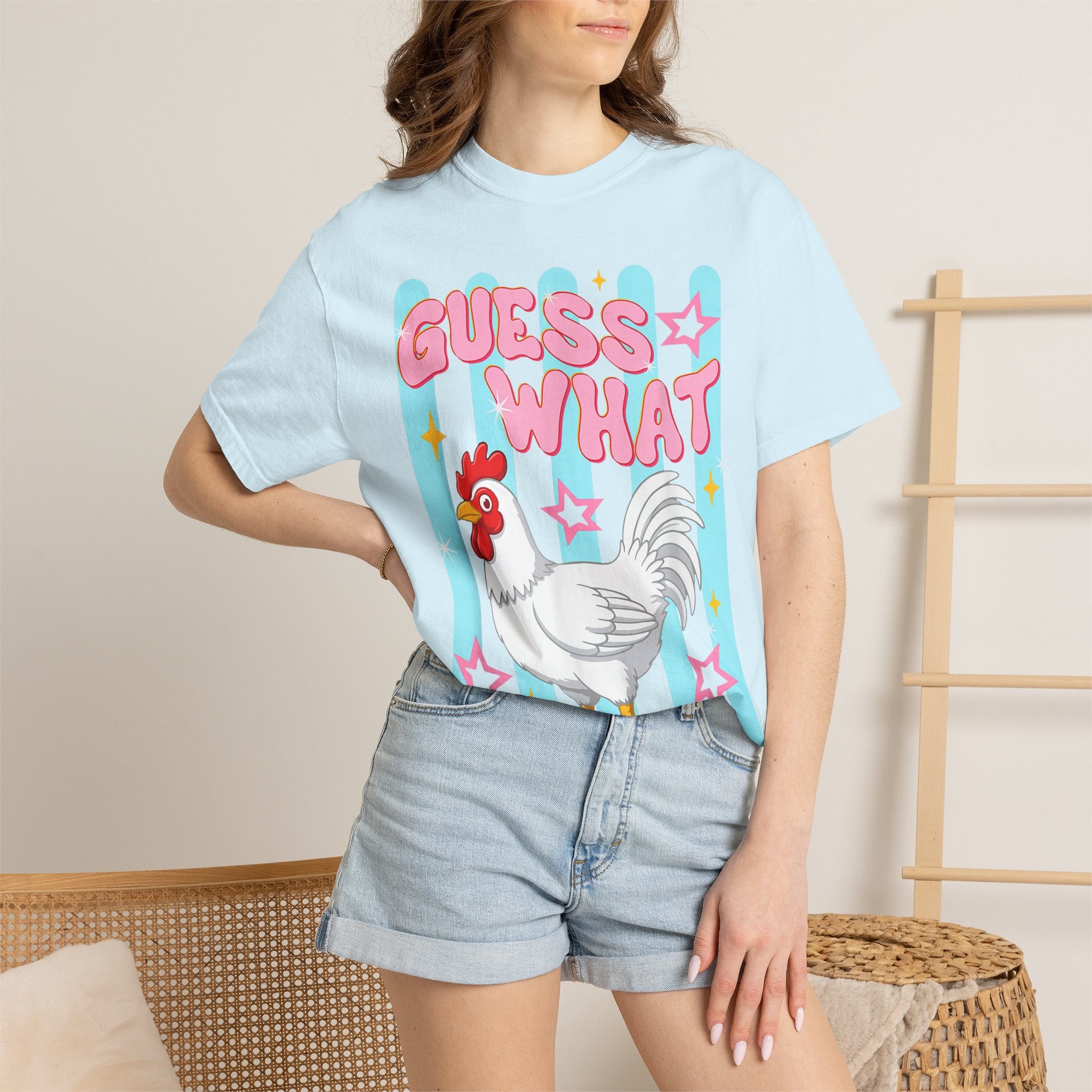 Guess What Rooster T-Shirt — Cute Retro Chicken Graphic Tee