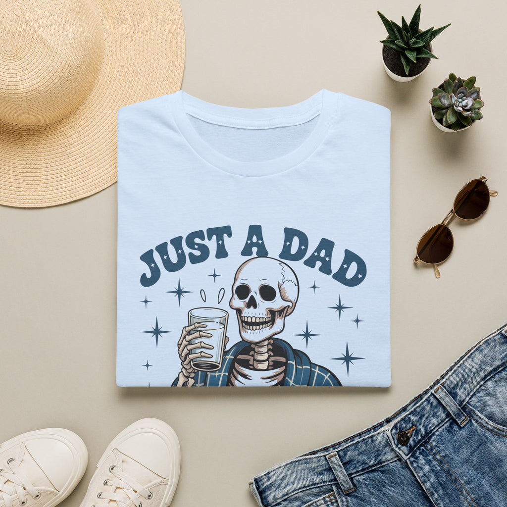Just a Dad T-Shirt — 'Just a Dad Who Always Came Back With the Milk' Skeleton Vintage Tee