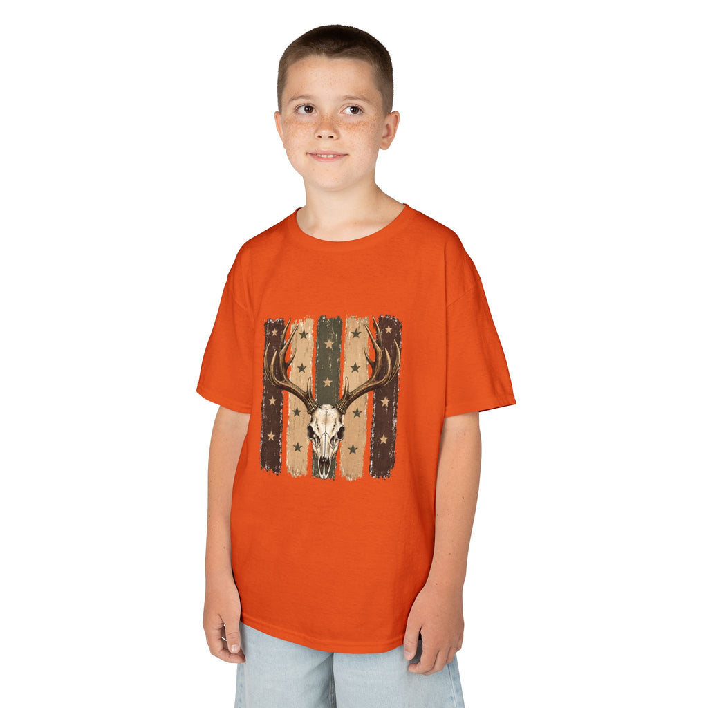 Kids Deer Skull Tee — Rustic Antler Graphic T-Shirt for Outdoor-Loving Kids