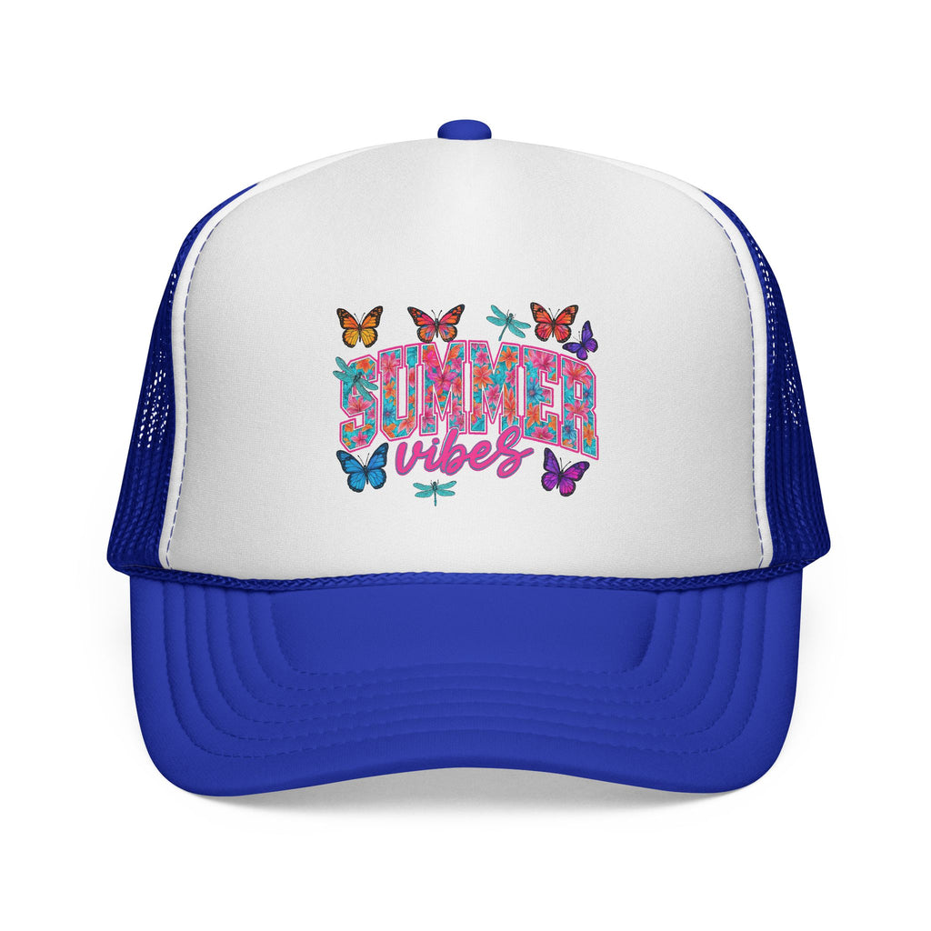 Trucker Cap - 'Butterfly Vibes' Floral Graphic Mesh Hat
