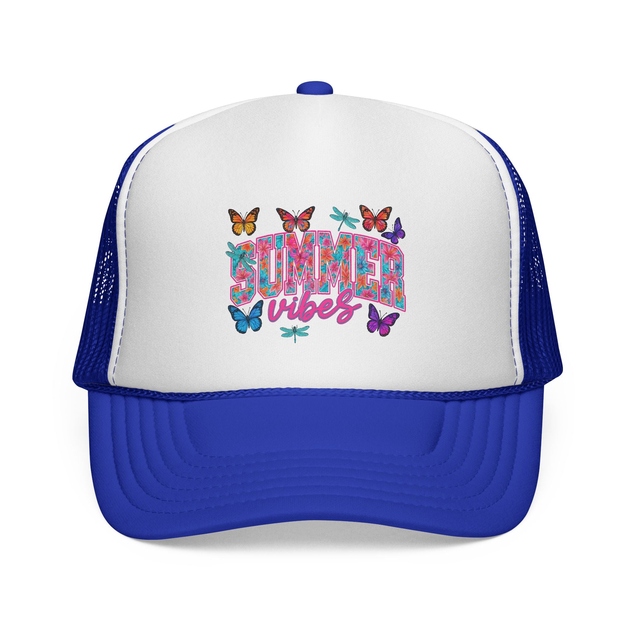 Trucker Cap - 'Butterfly Vibes' Floral Graphic Mesh Hat