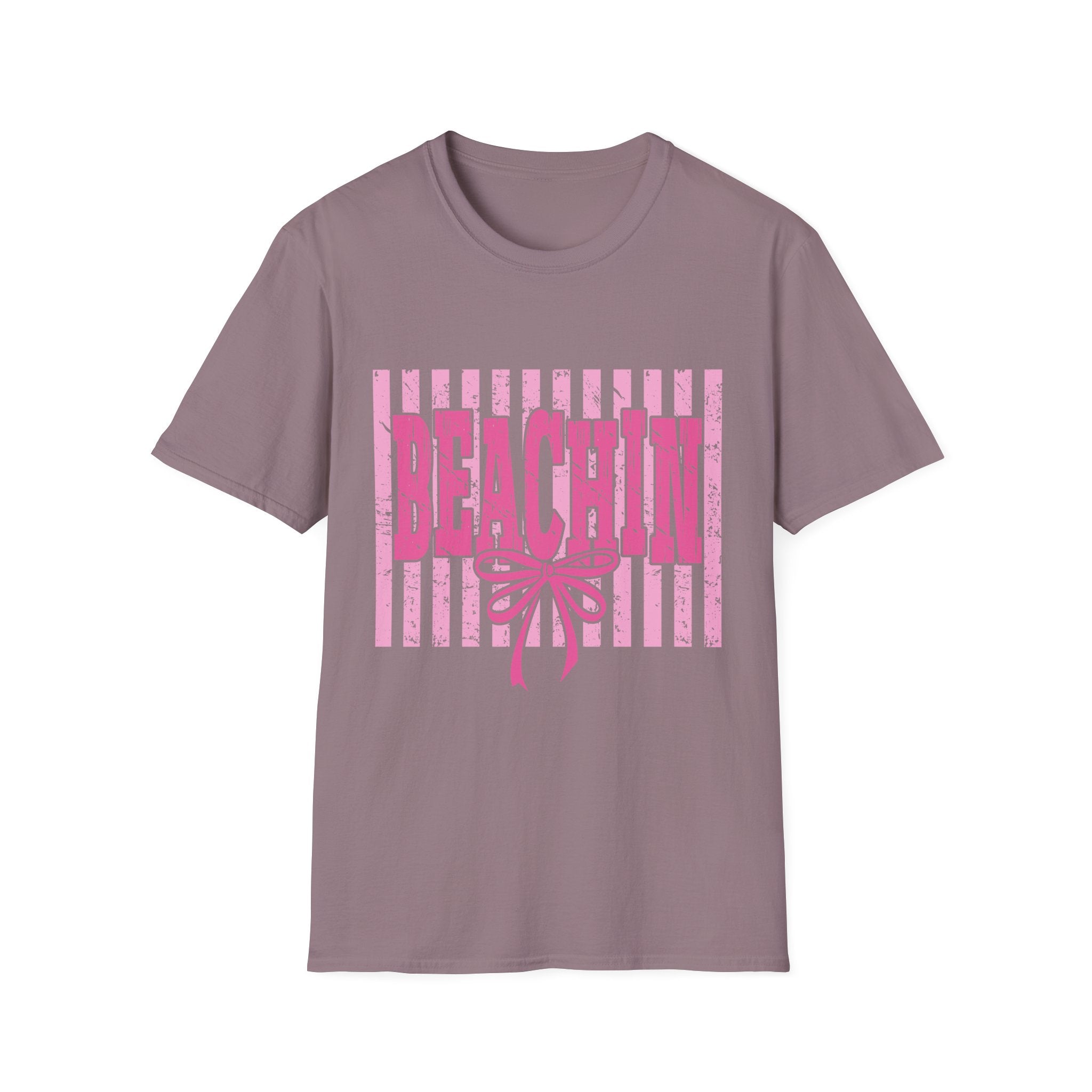 Beachin' Pink Striped Graphic T-Shirt | Summer Beach Vibes