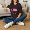 Mama Shirt — Pink Leopard Bow Graphic Tee for Moms