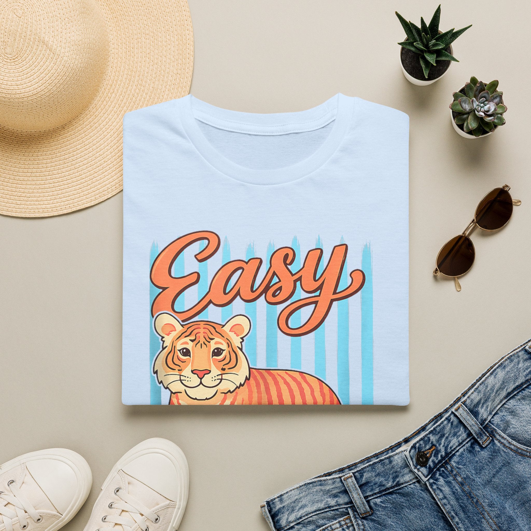 Easy Tiger T-Shirt — Retro Stripe Graphic Tee