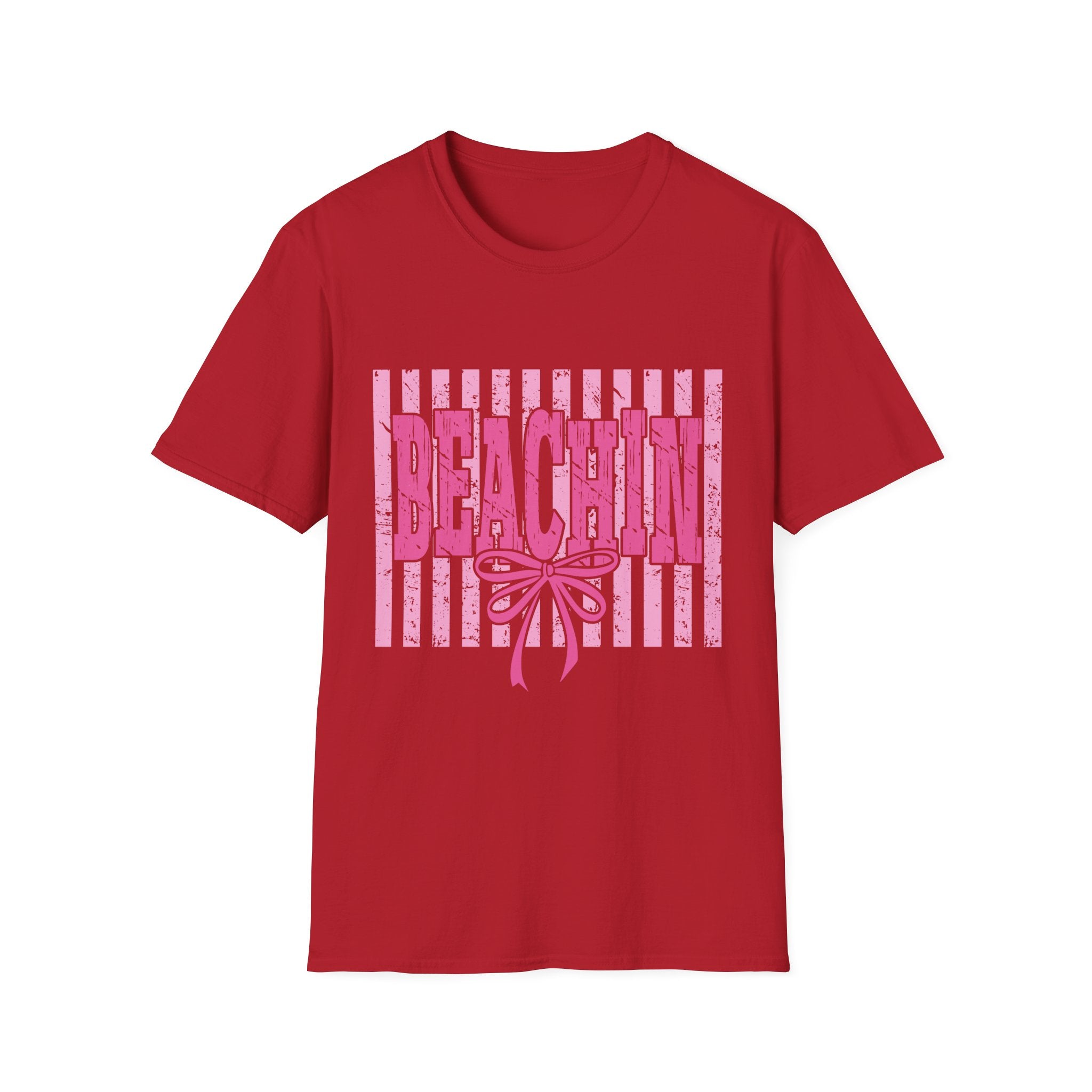 Beachin' Pink Striped Graphic T-Shirt | Summer Beach Vibes