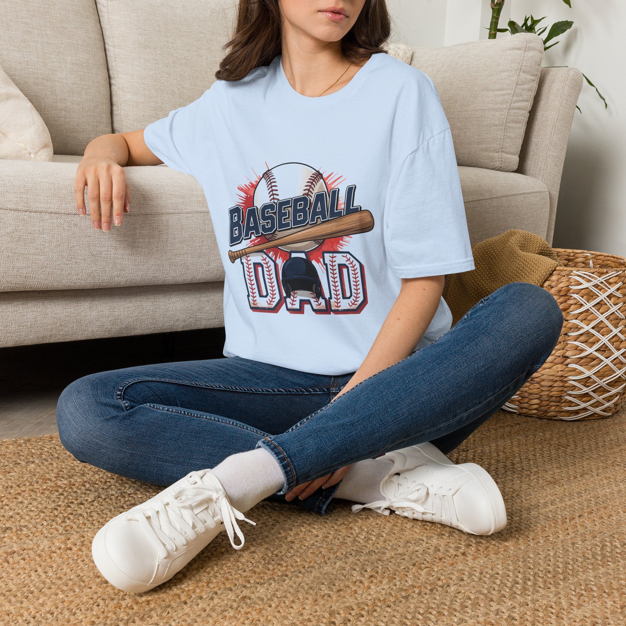 Baseball Dad T-Shirt — Vintage Baseball Ball & Bat Graphic