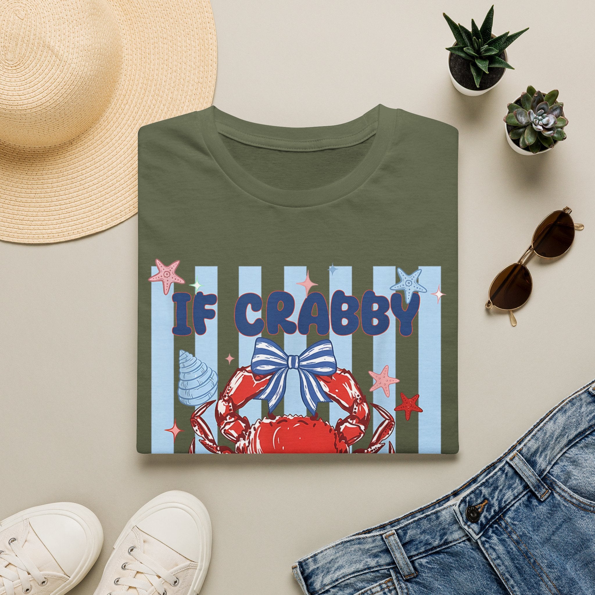 T-Shirt — "If Crabby Please Return to the Beach" Nautical Crab Graphic Tee