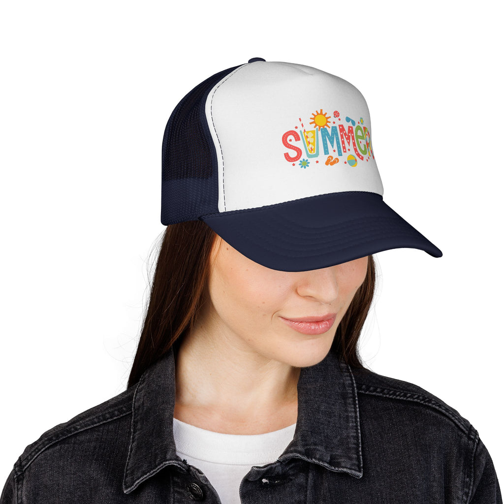 Summer Trucker Cap — Colorful Beach Vibes Hat