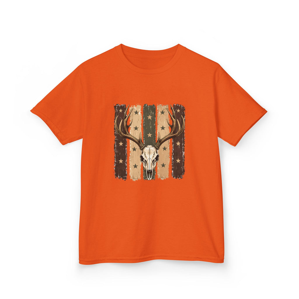 Kids Deer Skull Tee — Rustic Antler Graphic T-Shirt for Outdoor-Loving Kids
