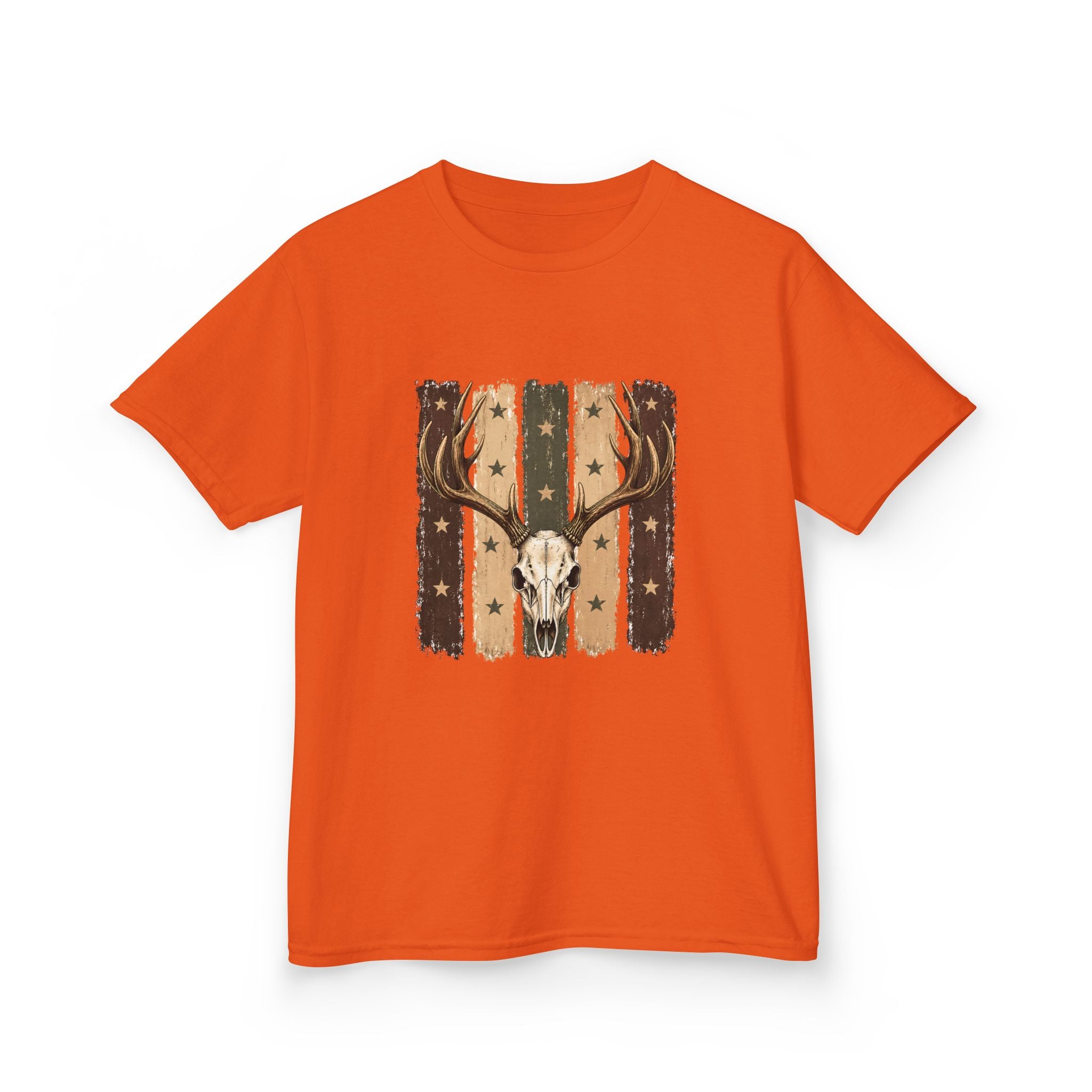 Kids Deer Skull Tee — Rustic Antler Graphic T-Shirt for Outdoor-Loving Kids
