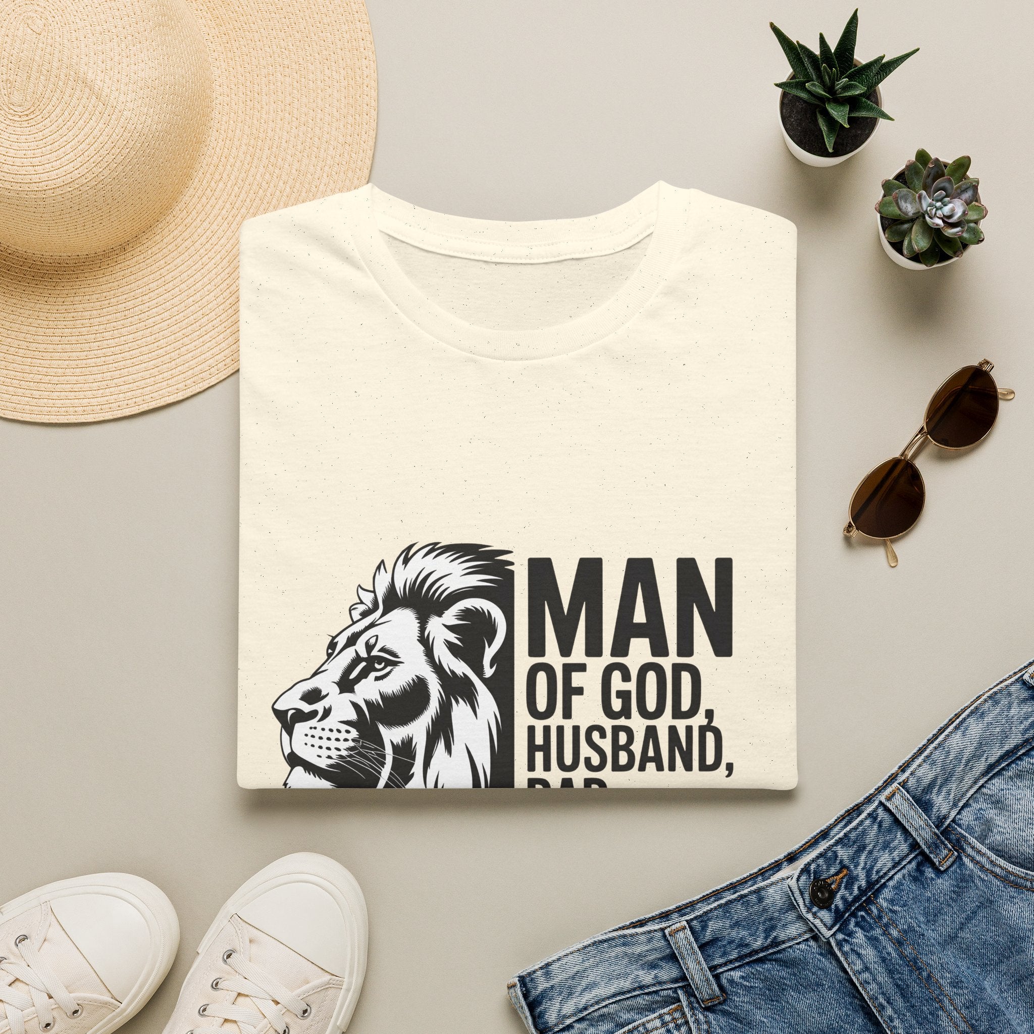 Man of God Husband Dad Protector Hero T-Shirt