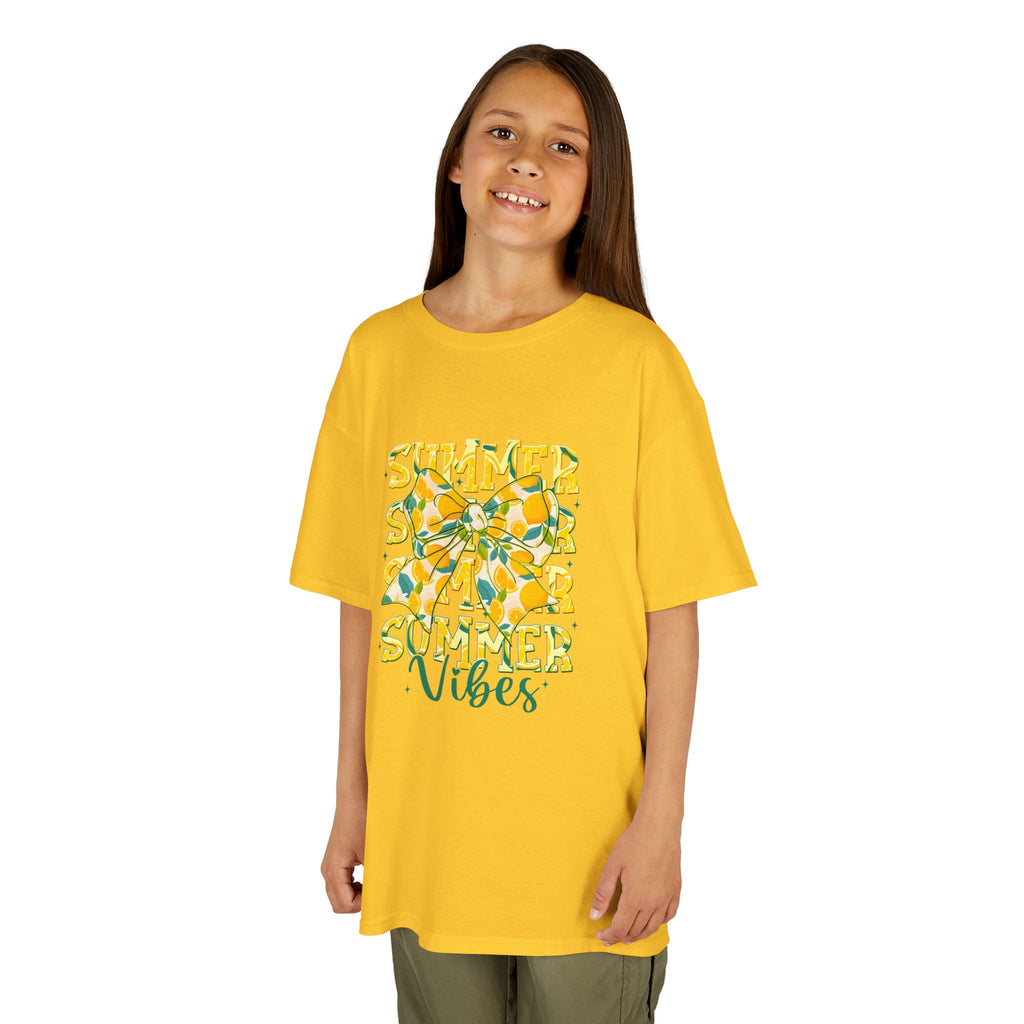 Kids Tee — "Summer Vibes" Lemon Floral Graphic