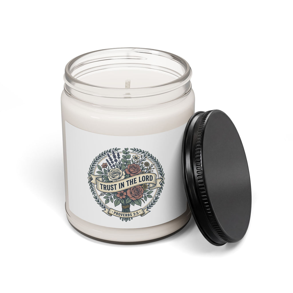 Trust in the Lord Floral Soy Candle — 9oz Inspirational Scented Candle