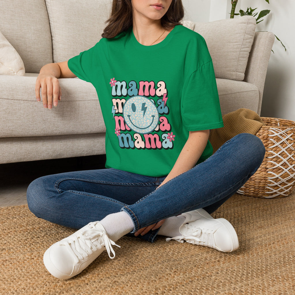 Mama Smile Graphic T-Shirt — Retro Boho 'mama' Design for Mothers, Mother's Day Gift