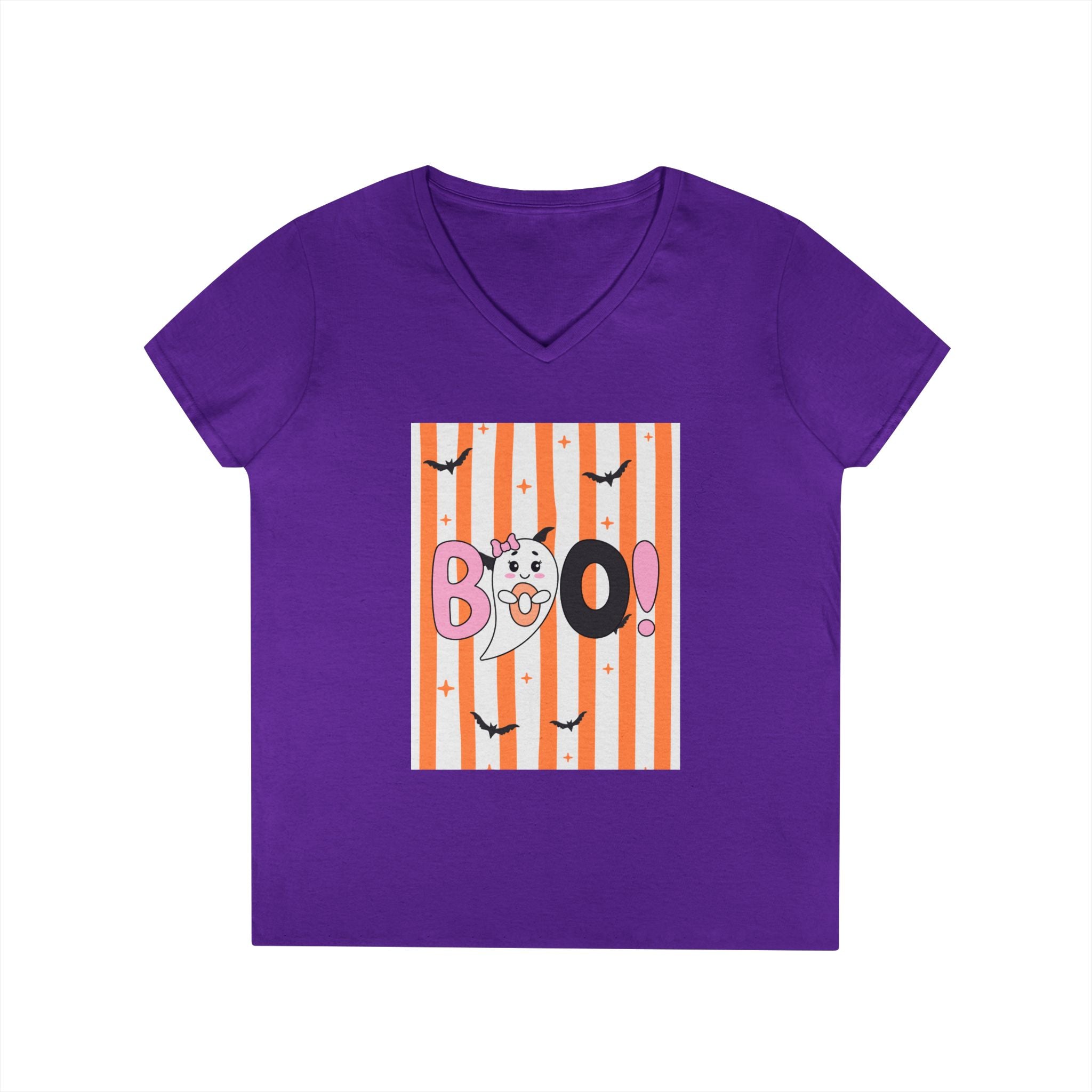 Boo! Ghost Halloween V‑Neck Tee