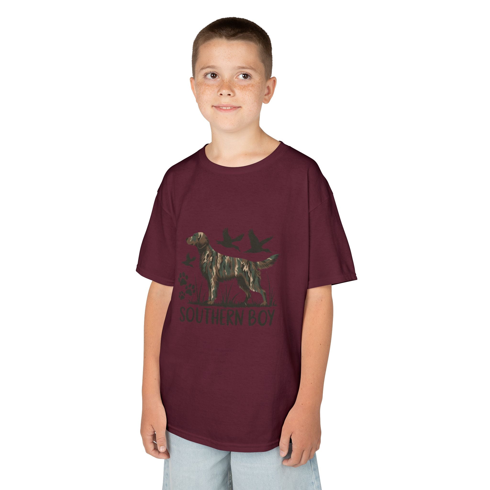 Kids 'Southern Boy' Camo Dog T-Shirt - Outdoor Hunting Puppy Tee