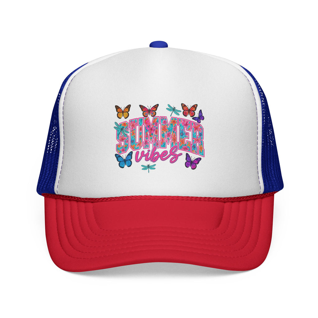 Trucker Cap - 'Butterfly Vibes' Floral Graphic Mesh Hat