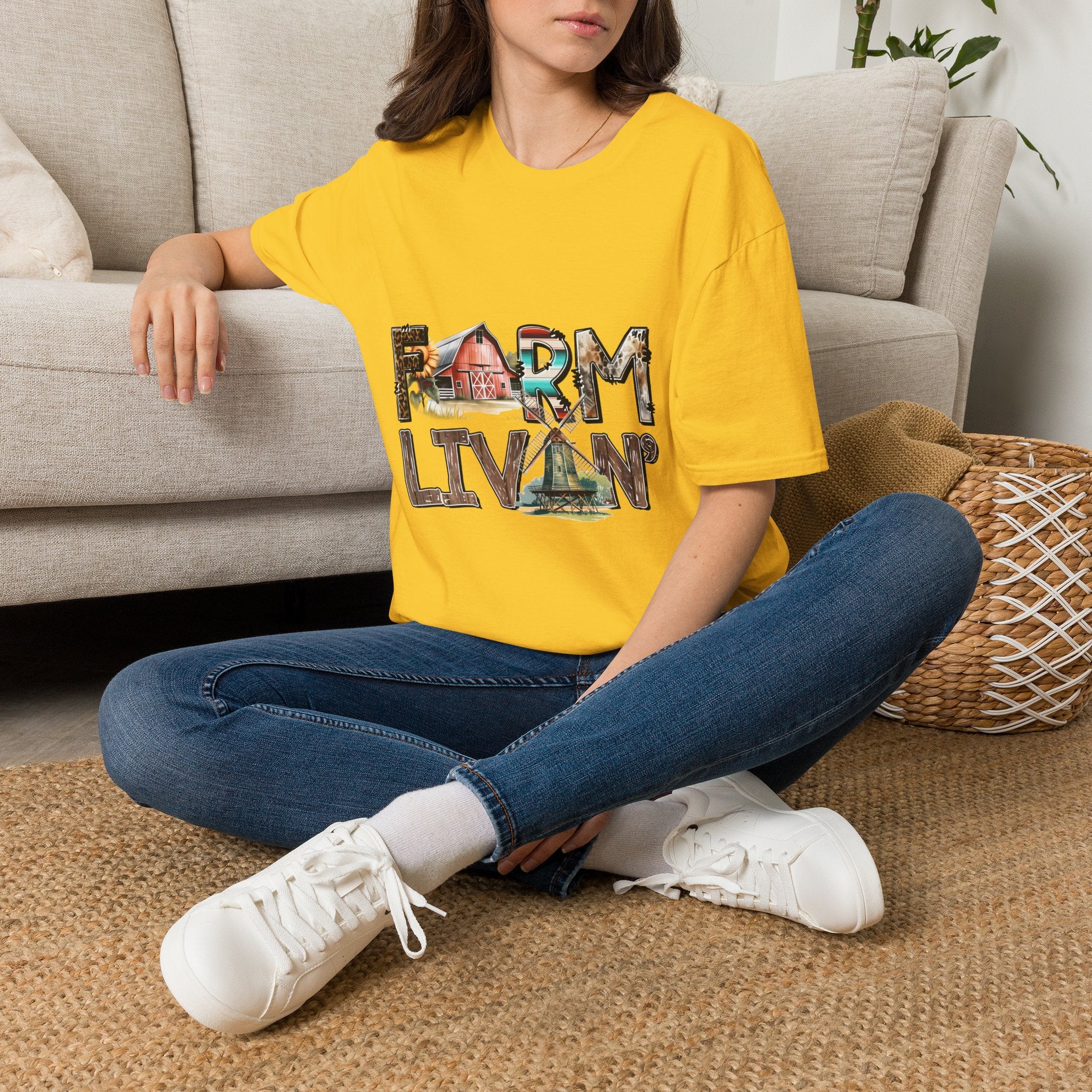 Farm Livin' Graphic T-Shirt — Rustic Barn Country Life Tee