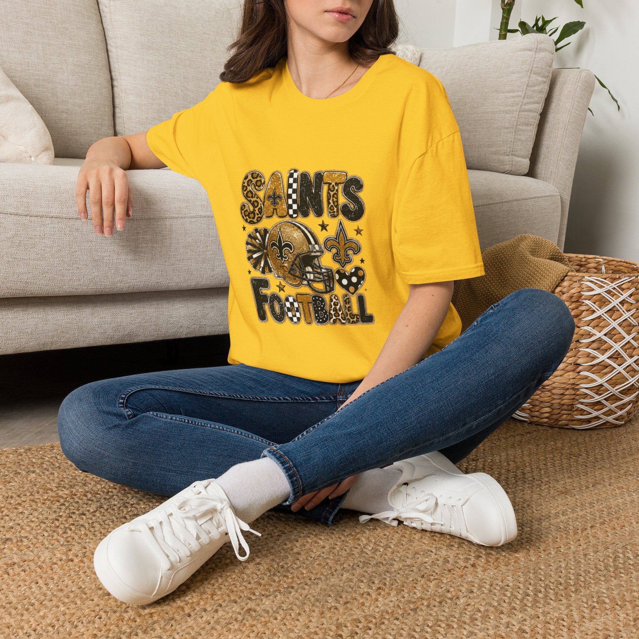Saints Football T-Shirt — Fleur-de-Lis Game Day Tee