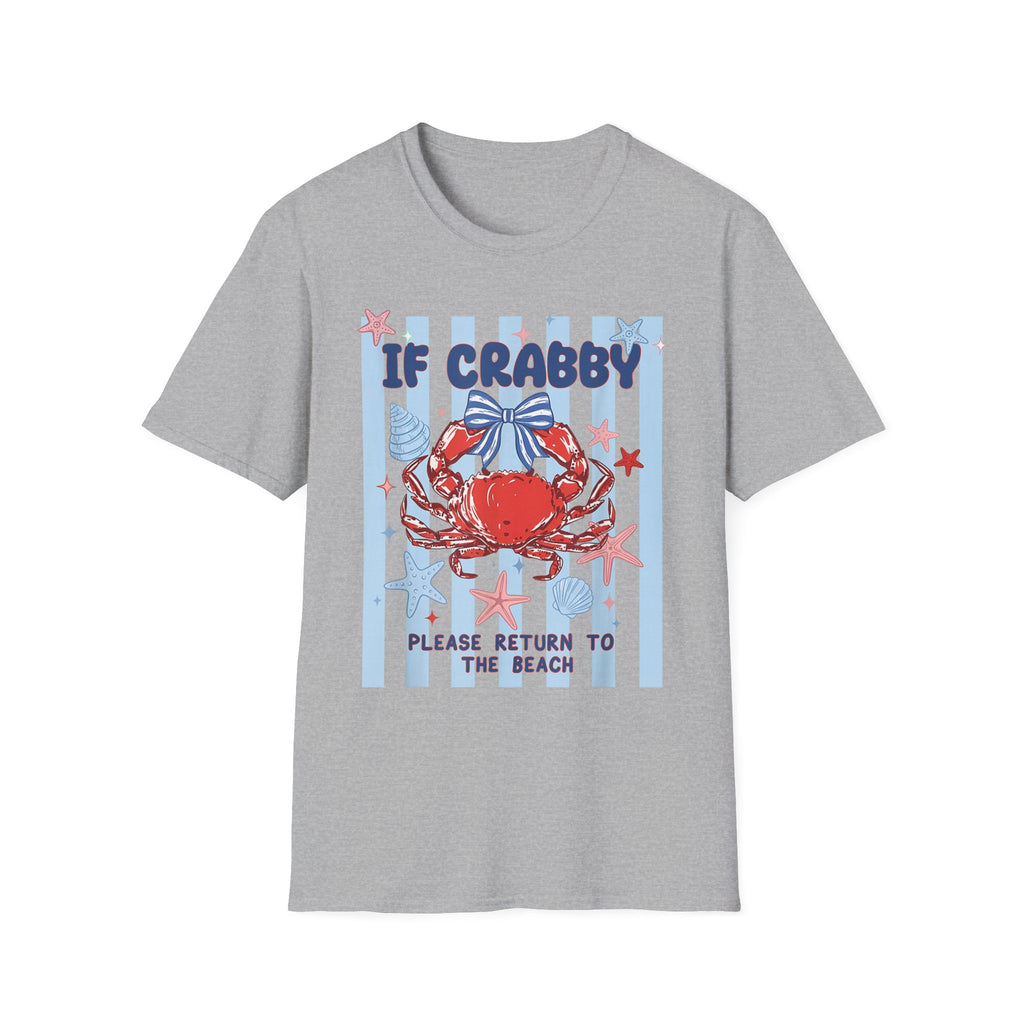 T-Shirt — "If Crabby Please Return to the Beach" Nautical Crab Graphic Tee