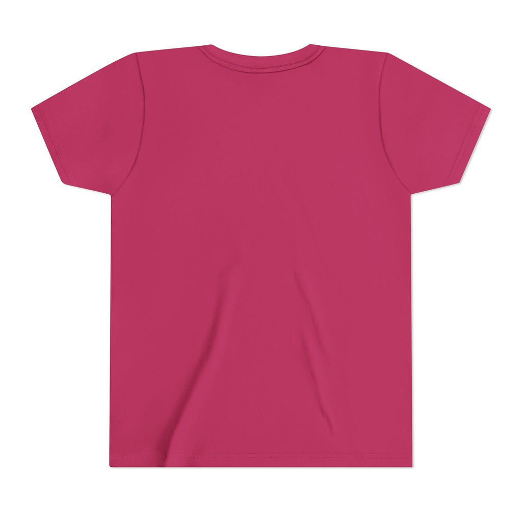 Youth Tee — "Sunshine and Jesus" Pink & Yellow Striped Christian Graphic