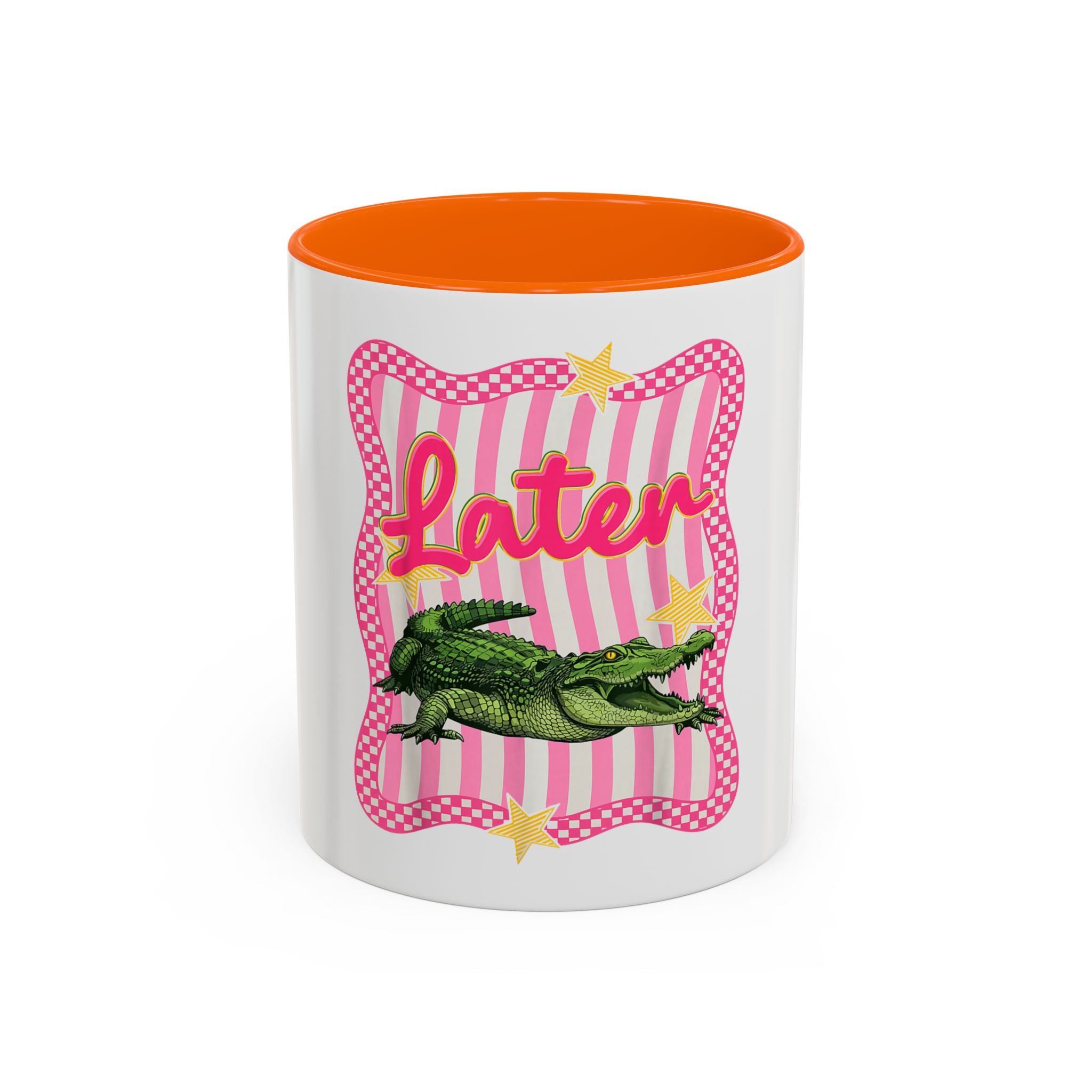 Coffee Mug - 'Later' Retro Pink Gator Accent Mug (11/15oz)