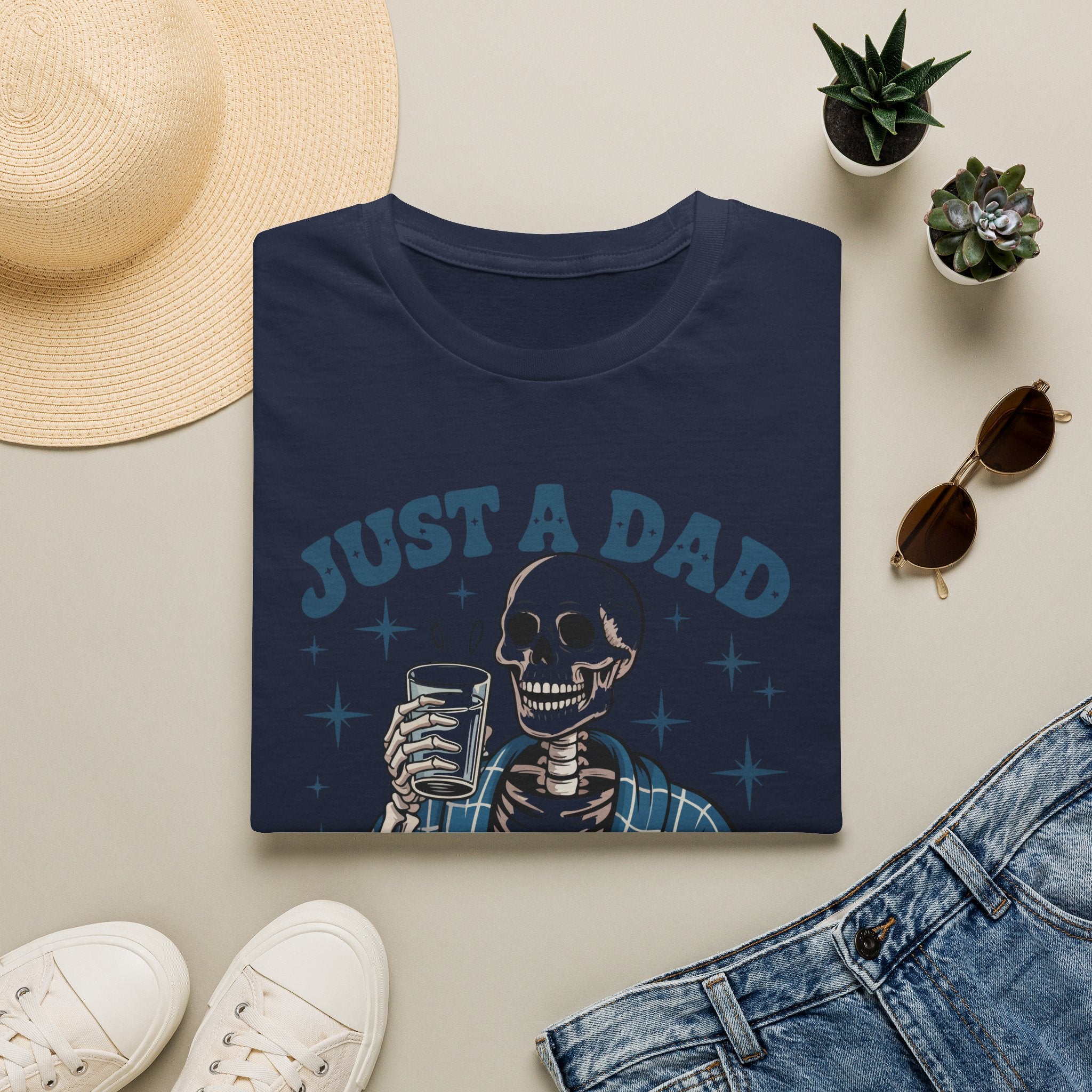 Just a Dad T-Shirt — 'Just a Dad Who Always Came Back With the Milk' Skeleton Vintage Tee