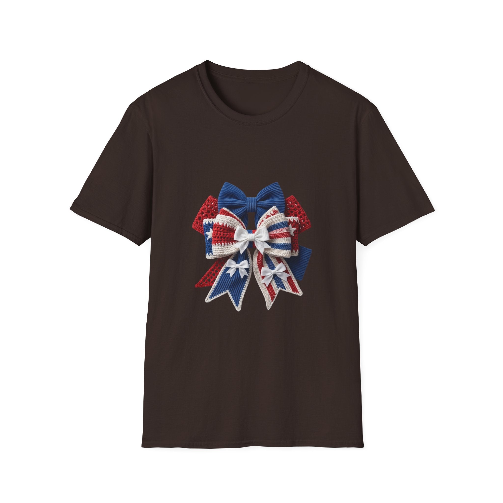 Patriotic Bow T-Shirt — Red White & Blue Ribbon Graphic