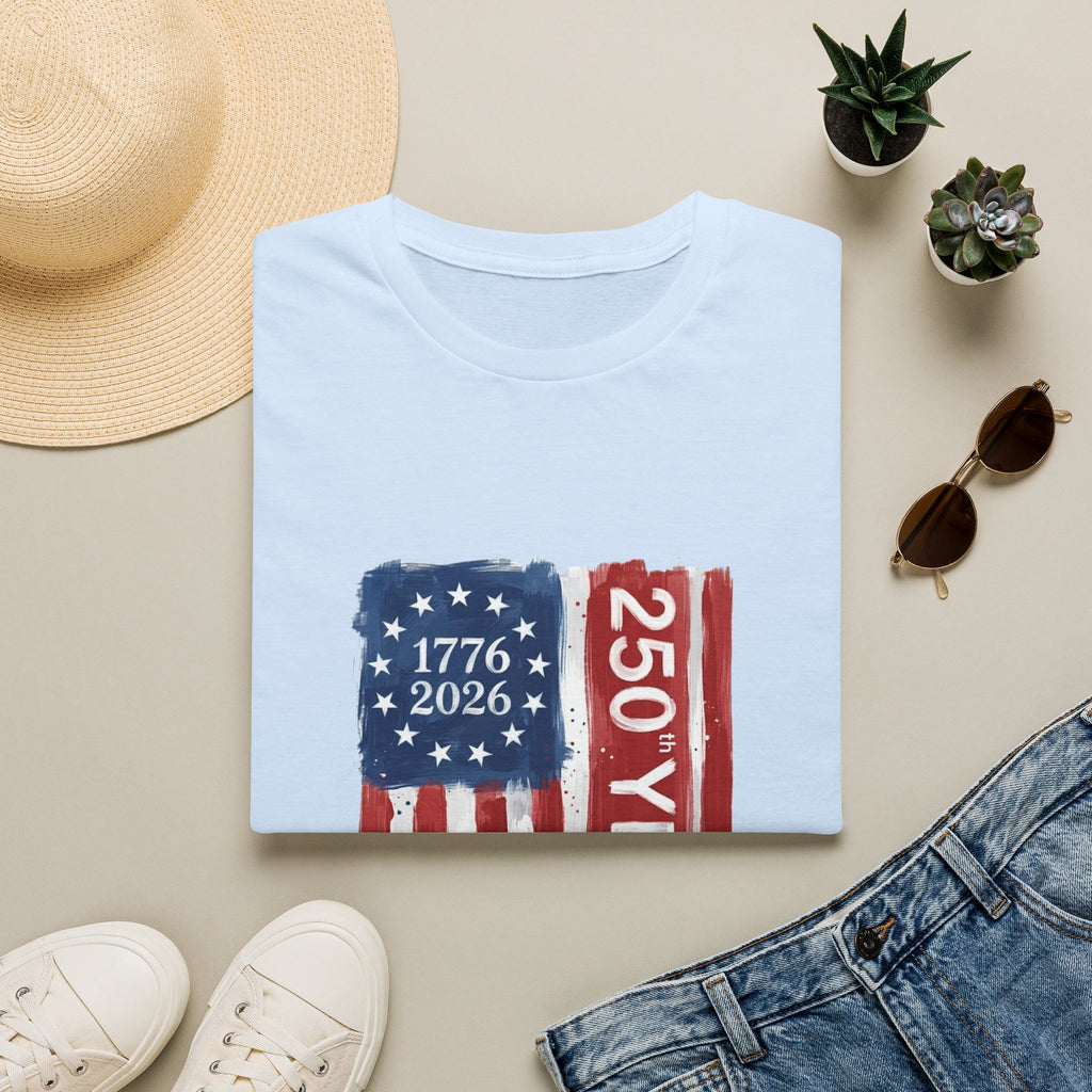 250 Years Flag T‑Shirt — 1776–2026 American Bicentennial Patriotic Tee