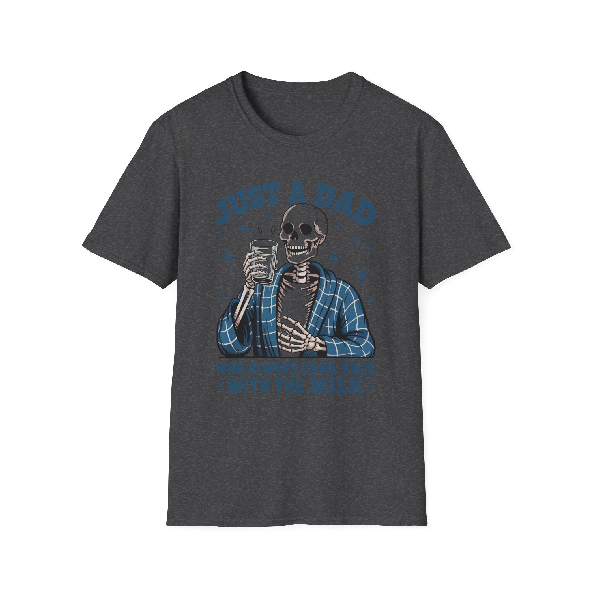 Just a Dad T-Shirt — 'Just a Dad Who Always Came Back With the Milk' Skeleton Vintage Tee