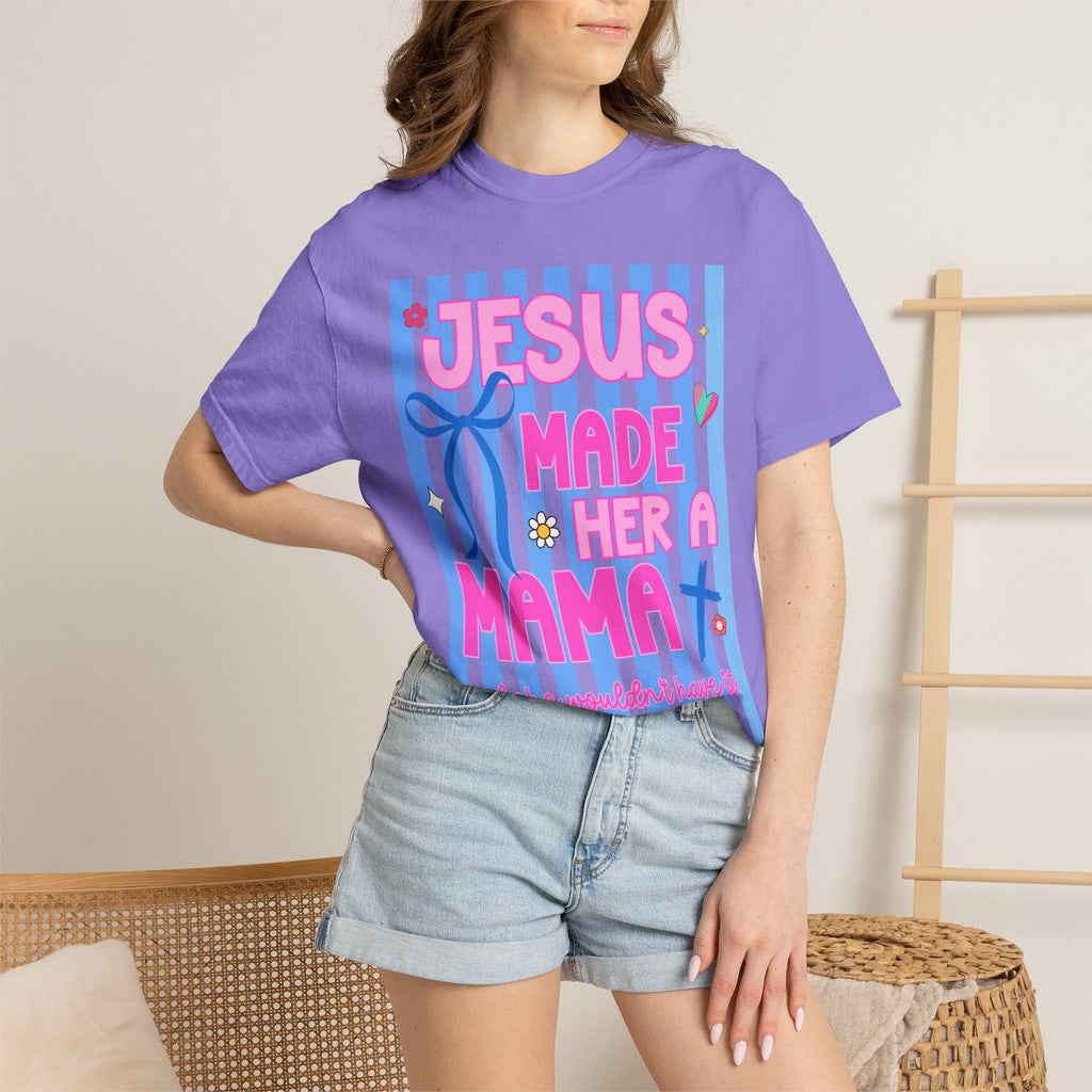 Jesus Made Her a Mama T-Shirt Jesus Made Her A Mama Shirt, Christian Mom Shirt, Faith Based Mama Tee, Religious Mother Shirt, Christian Women Graphic Tee, Cool Moms Tee