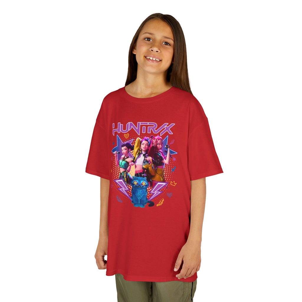 Kids Tee — Colorful 'HUNTRX' Character Graphic Shirt