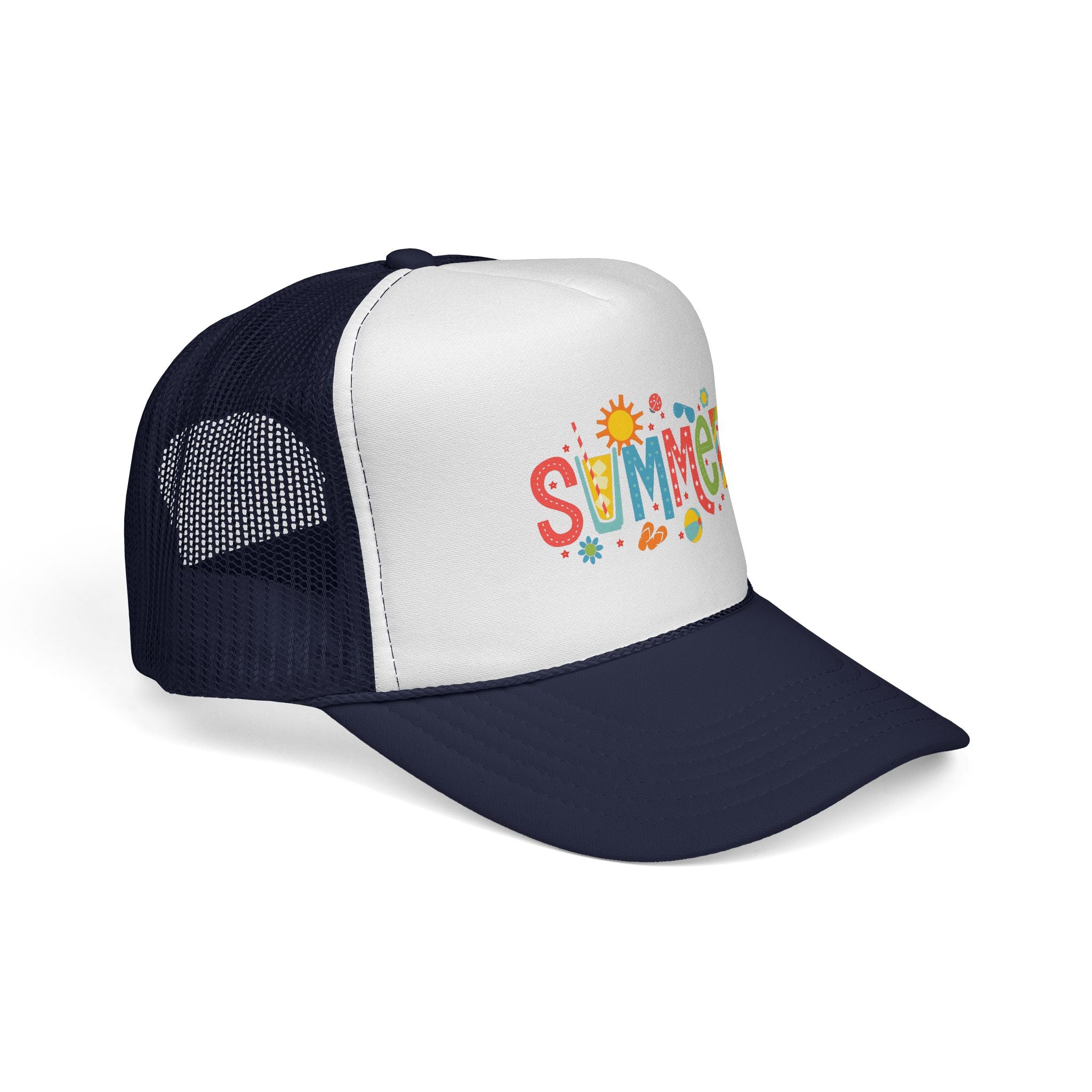 Summer Trucker Cap — Colorful Beach Vibes Hat