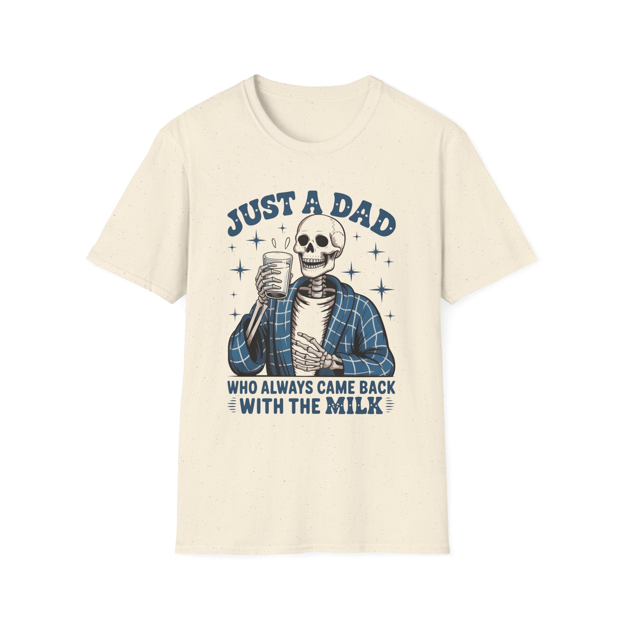 Just a Dad T-Shirt — 'Just a Dad Who Always Came Back With the Milk' Skeleton Vintage Tee