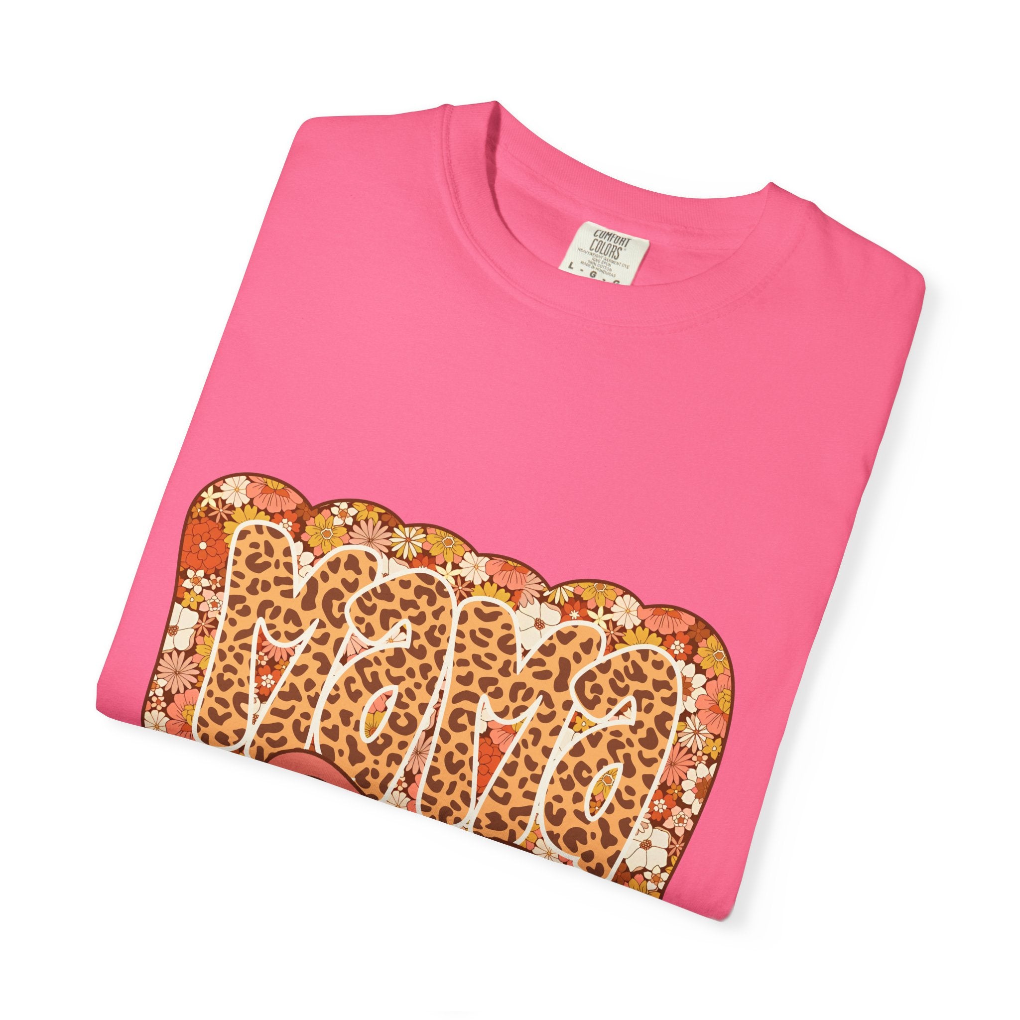 Mama Floral Bonnet T-Shirt Comfort Colors® Leopard Print Mama Shirt,Coquette Bow Mom T-shirt,Mother's Day Gift,Gift for New Mom